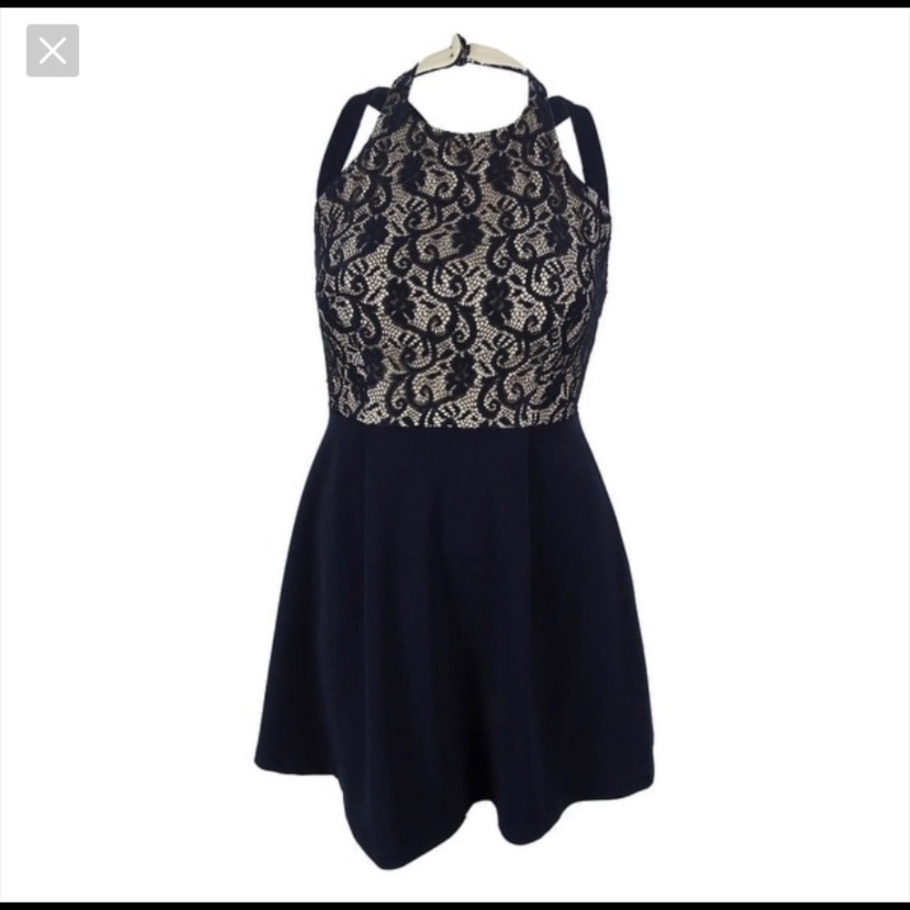 Navy Blue Short Prom Dress